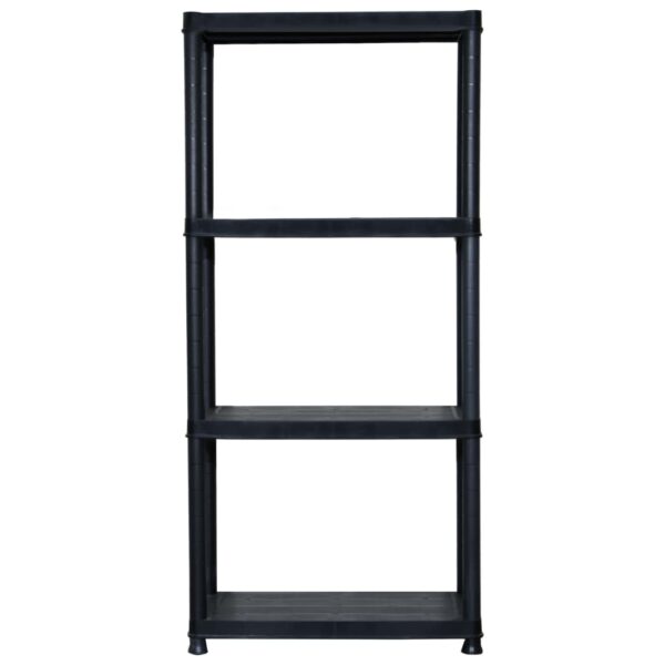 vidaXL Storage Shelf 4-Tier Black 61x30.5x130 cm Plastic - Image 4