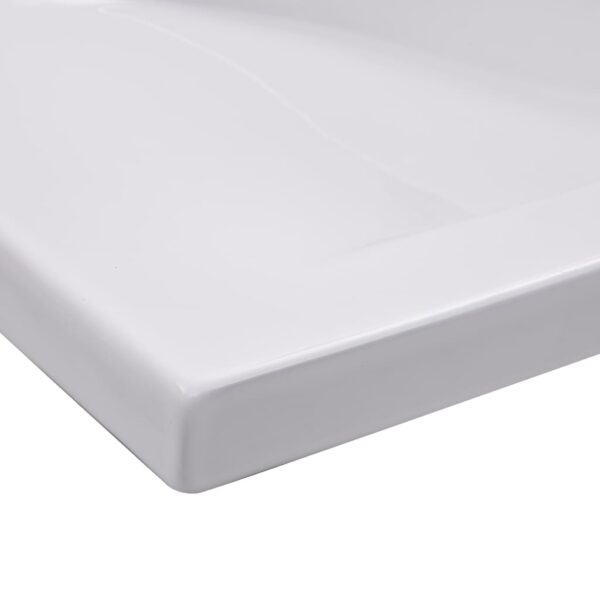 vidaXL Built-in Basin 101x39.5x18.5 cm Ceramic White - Image 6
