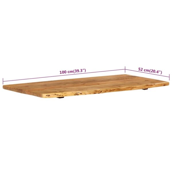 vidaXL Bathroom Vanity Top Solid Acacia Wood 100x52x2.5 cm - Image 7