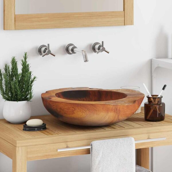 vidaXL Basin Solid Teak 45 cm - Image 1