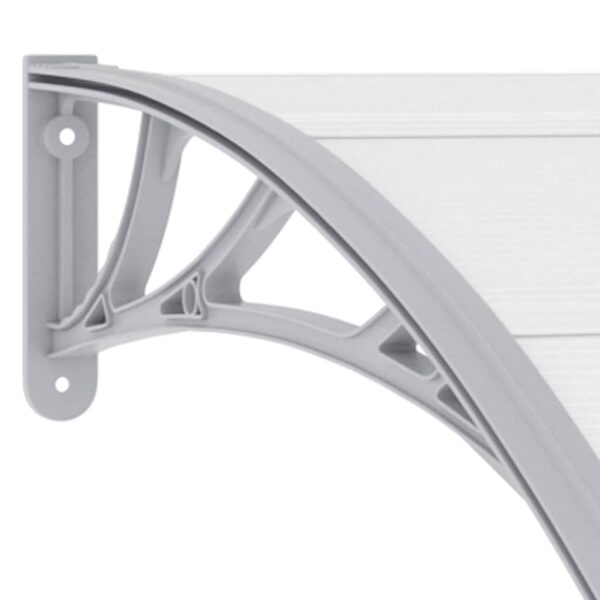 vidaXL Door Canopy Grey and Transparent 120x75 cm PC - Image 6