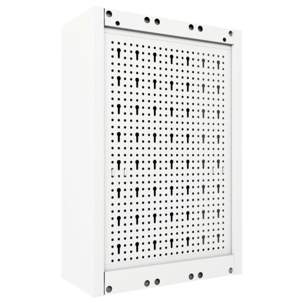 vidaXL Wall Mounted Tool Cabinet Industrial Style Metal Grey and Black - Image 4