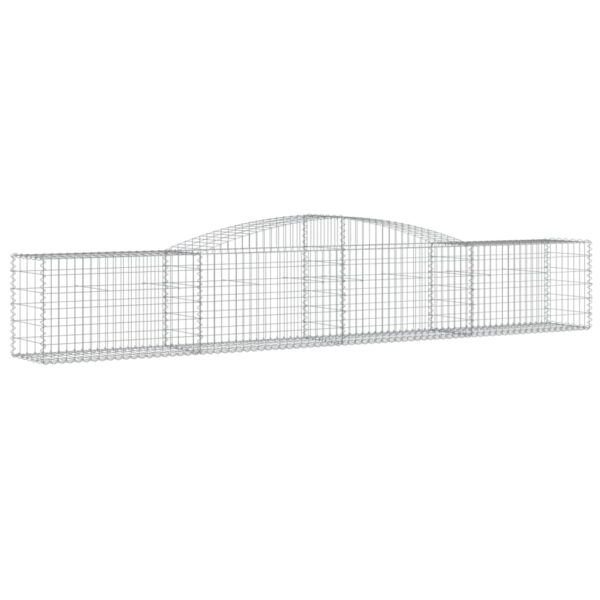 vidaXL Arched Gabion Basket 400x50x60/80 cm Galvanised Iron - Image 2