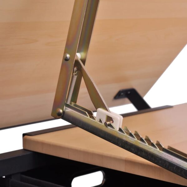 vidaXL Two Drawers Tiltable Tabletop Drawing Table with Stool - Image 4