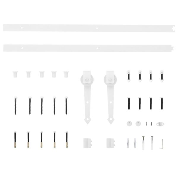 vidaXL Sliding Door Hardware Kit 200 cm Steel White - Image 4