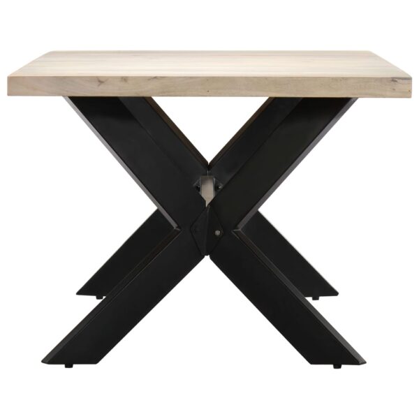 vidaXL Dining Table 140x70x75 cm Solid Bleached Mango Wood - Image 3