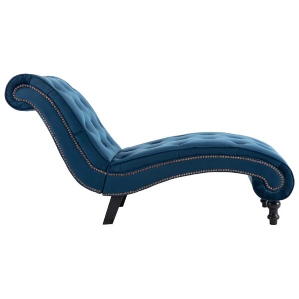 vidaXL Chaise Lounge Blue Velvet - Image 4
