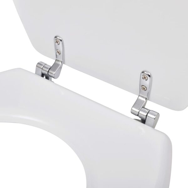 vidaXL Toilet Seats with Lids 2 pcs MDF White - Image 6