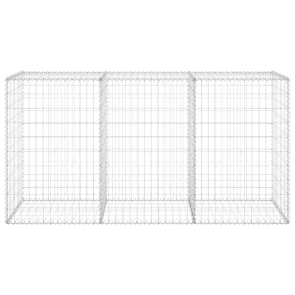 vidaXL Gabion Wall with Covers Galvanised Steel 200x60x100 cm - Image 5