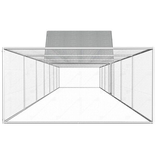 vidaXL Chicken Coop 14x2x2 m Galvanised Steel - Image 3