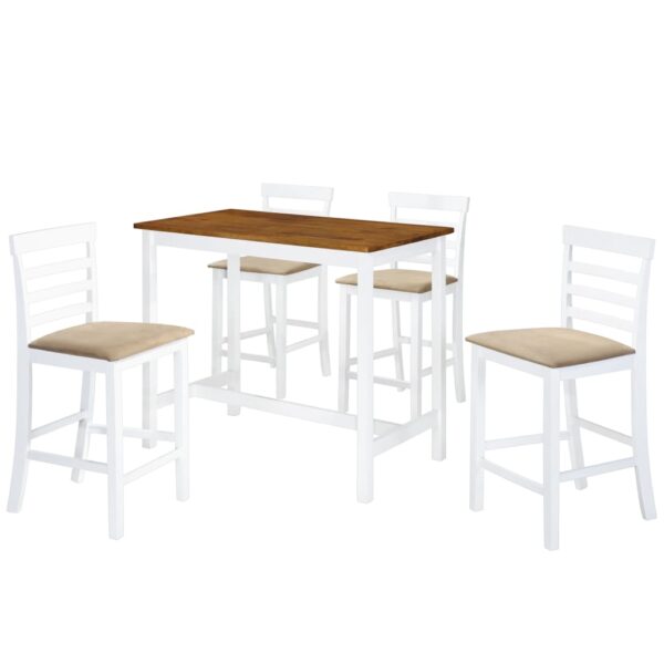 vidaXL Bar Table and Stool Set 5 Pieces MDF Dark Brown - Image 1
