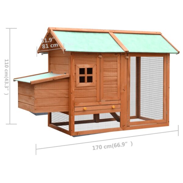 vidaXL Chicken Cage Solid Pine & Fir Wood 170x81x110 cm - Image 11