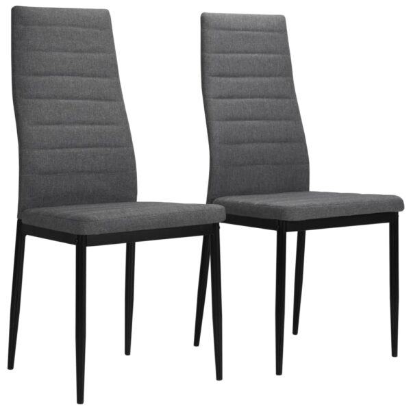 vidaXL Dining Chairs 2 pcs Light Grey Fabric - Image 1