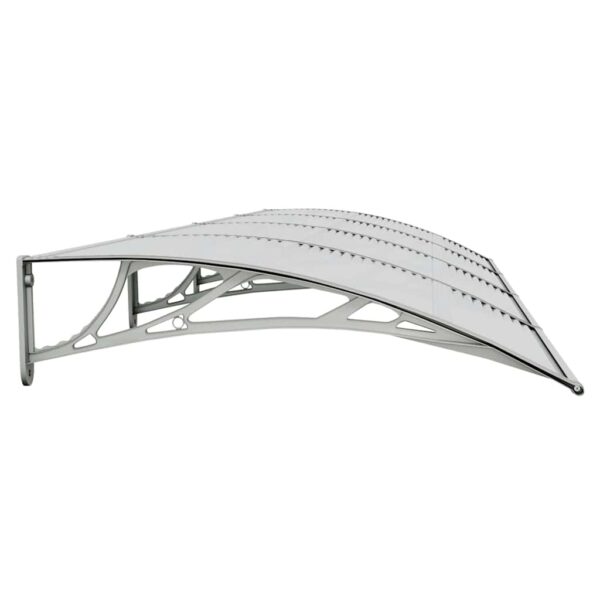 vidaXL Door Canopy Grey 350x100 cm Polycarbonate - Image 5