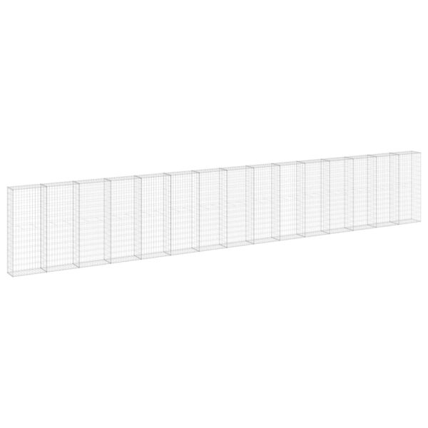vidaXL Gabion Wall with Covers Galvanised Steel 900x30x150 cm - Image 2