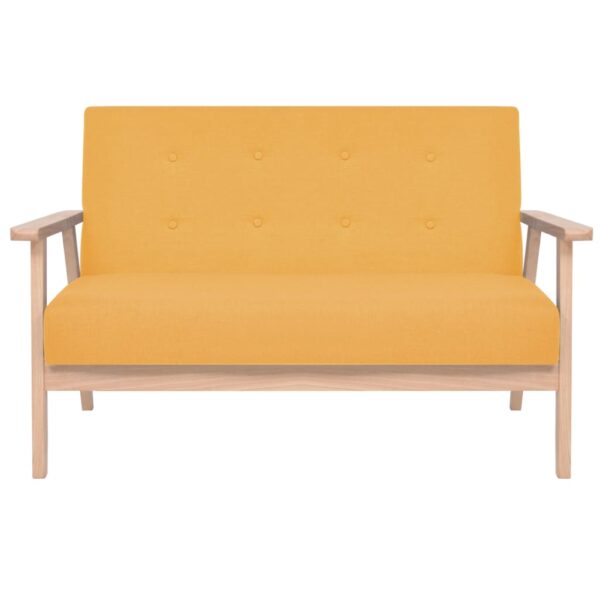 vidaXL 2-Seater Sofa Fabric Yellow - Image 2
