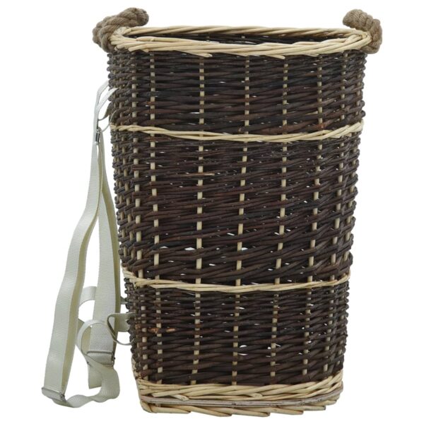 vidaXL Firewood Backpack with Carrying Belts 44.5x37x50 cm Natural Willow - Image 2