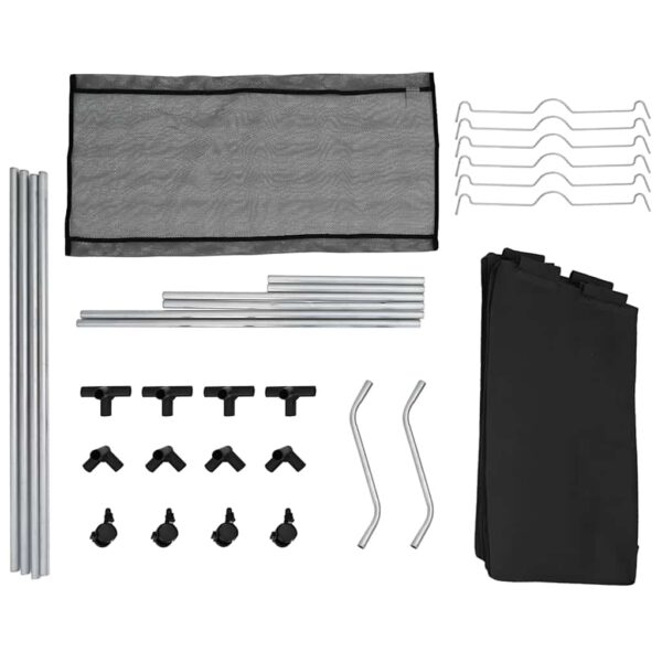 vidaXL Laundry Sorter with 3 Bags Black Steel - Image 8