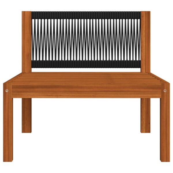 vidaXL 11 Piece Garden Lounge Set with Cushions Cream Wood Acacia&Rope - Image 11