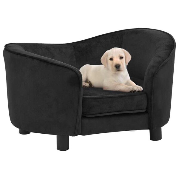 vidaXL Dog Sofa Black 69x49x40 cm Plush - Image 1