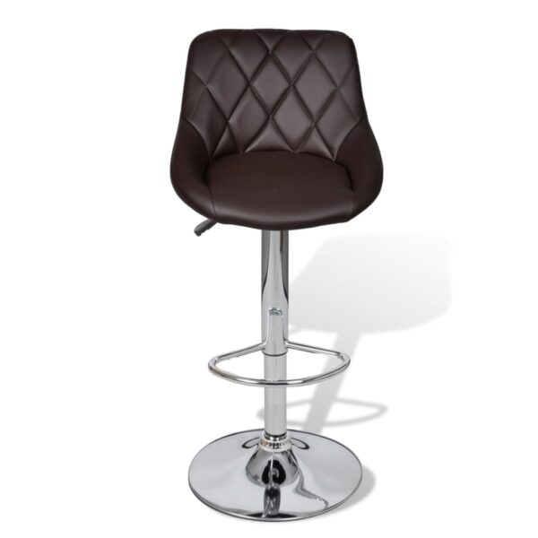 vidaXL Bar Stools 2 pcs Brown Faux Leather - Image 4