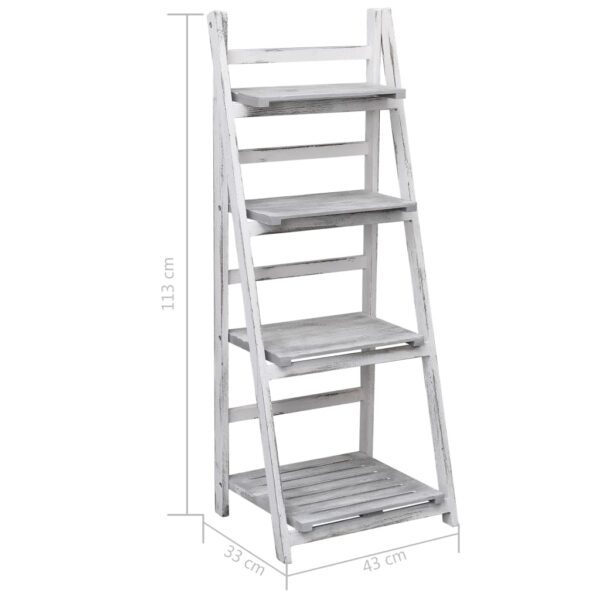 vidaXL 4-Tier Plant Stand Grey 43x33x113 cm Wood - Image 7