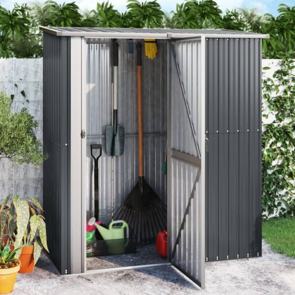 vidaXL Garden Shed Anthracite 180.5x97x209.5 cm Galvanised Steel - Image 1