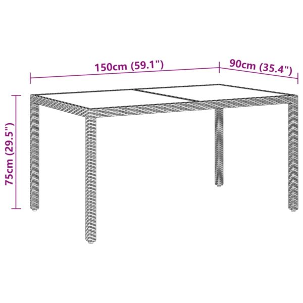 vidaXL 5 Piece Garden Dining Set Poly Rattan Grey - Image 8