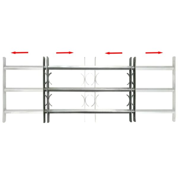 vidaXL Adjustable Security Grille for Windows with 3 Crossbars 500-650 mm - Image 2