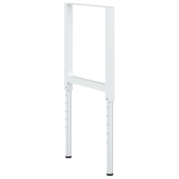vidaXL Adjustable Work Bench Frames 2 pcs Metal 55x(69-95.5) cm Grey - Image 4