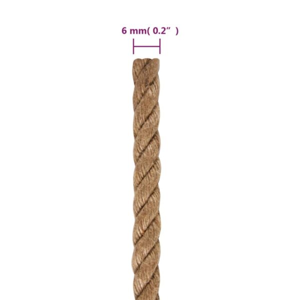 vidaXL Jute Rope 25 m Long 6 mm Thick - Image 6