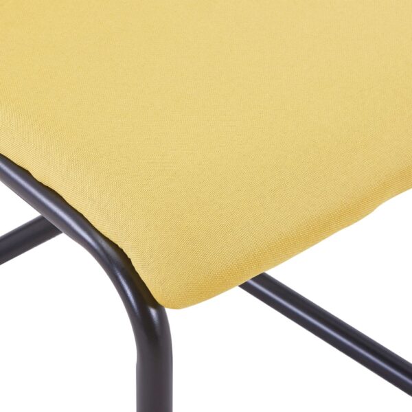 vidaXL Cantilever Dining Chairs 2 pcs Yellow Fabric - Image 6