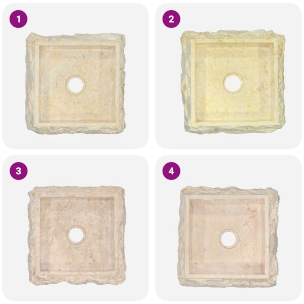 vidaXL Sink Cream 30x30x13 cm Marble - Image 8