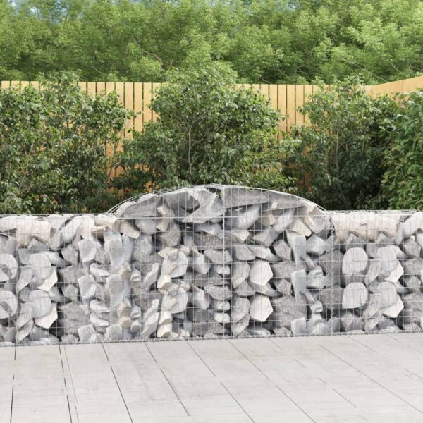 vidaXL Arched Gabion Basket 300x50x80/100 cm Galvanised Iron - Image 1