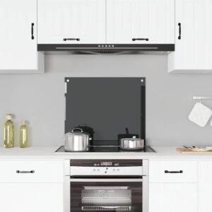 vidaXL Kitchen Backsplash Black 70x60 cm Tempered Glass