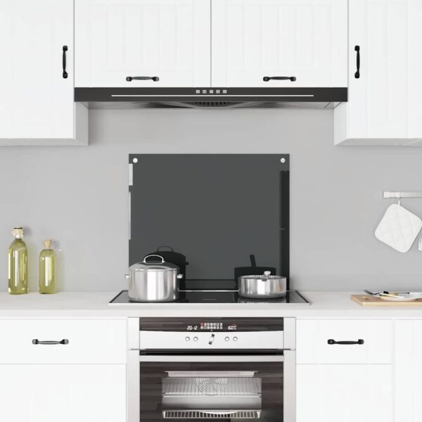 vidaXL Kitchen Backsplash Black 70x60 cm Tempered Glass - Image 1