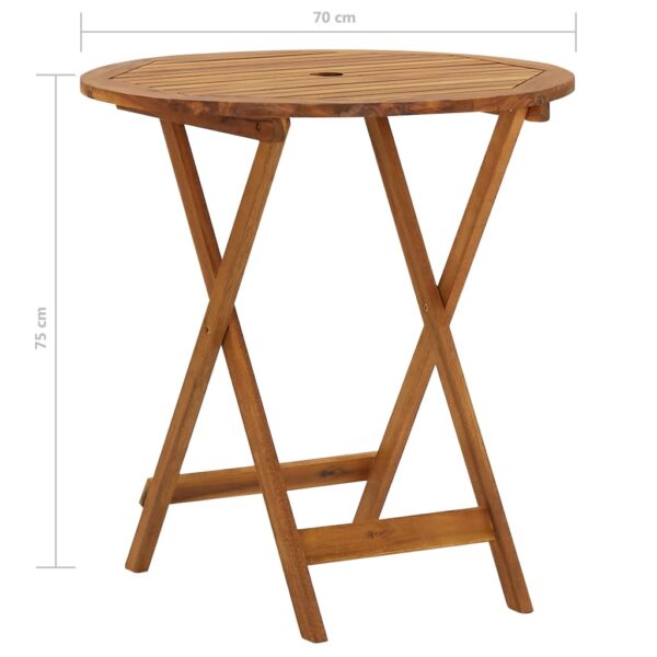vidaXL 3 Piece Folding Garden Dining Set Solid Acacia Wood - Image 11