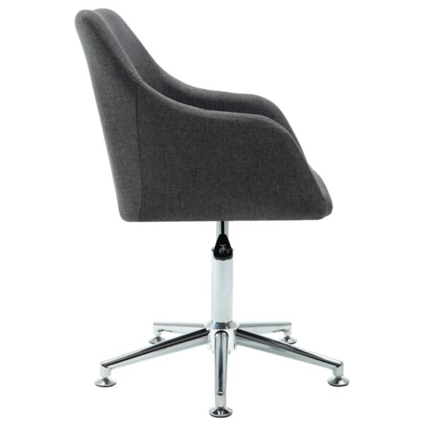 vidaXL Swivel Office Chair Dark Grey Fabric - Image 3