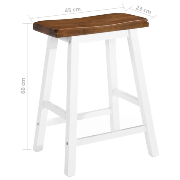 vidaXL Bar Stools 2 pcs Solid Wood - Image 6
