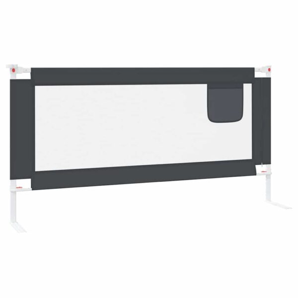 vidaXL Toddler Safety Bed Rail Dark Grey 180x25 cm Fabric - Image 5