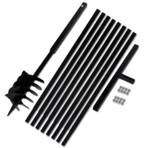 vidaXL Ground Drill with Handle 180 mm with Extension Tube 9 m Steel