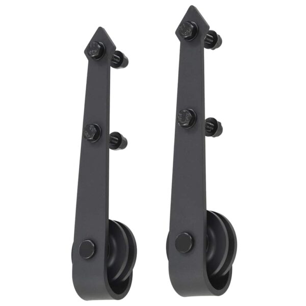 vidaXL Sliding Door SKIEN Hardware Kit 200 cm Steel Black - Image 4