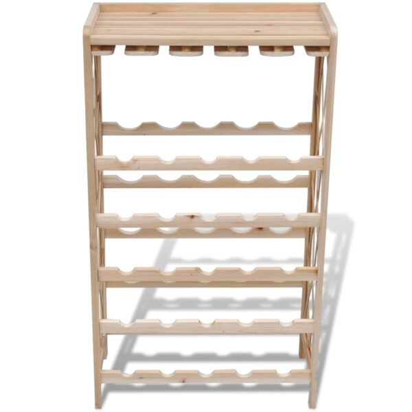 vidaXL Wine Rack for 25 Bottles Solid Fir Wood - Image 4
