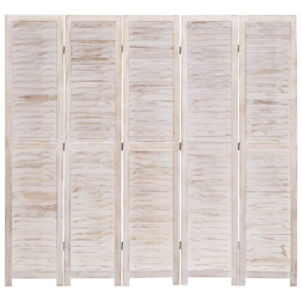 vidaXL 5-Panel Room Divider 175x165 cm Wood - Image 2