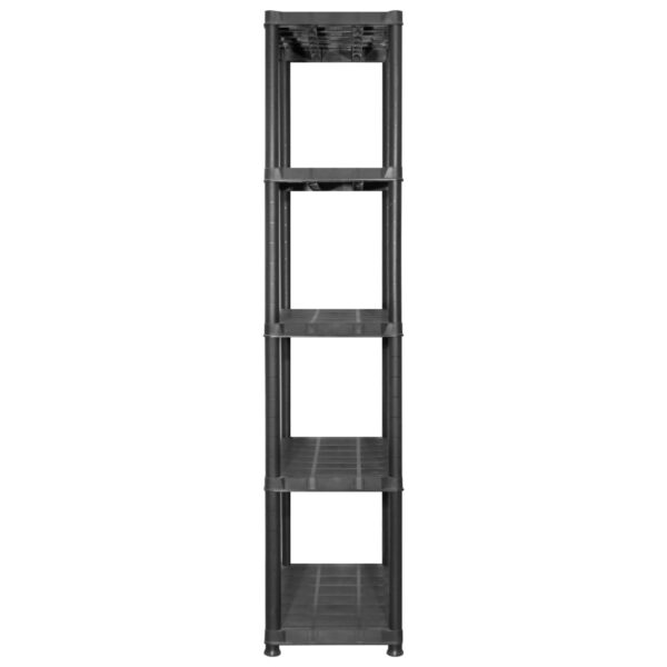 vidaXL Storage Shelf 5-Tier Black 142x38x170 cm Plastic - Image 5