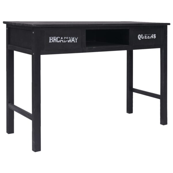 vidaXL Console Table Black 110x45x76 cm Wood - Image 4