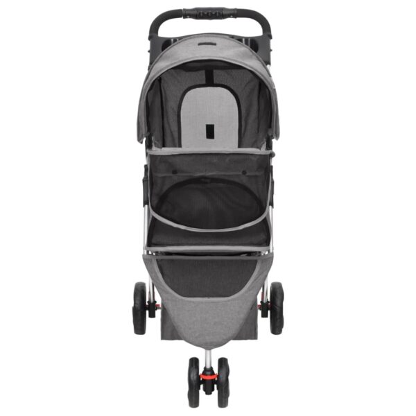 vidaXL Folding Dog Stroller Grey 80x46x98 cm Oxford Fabric - Image 4