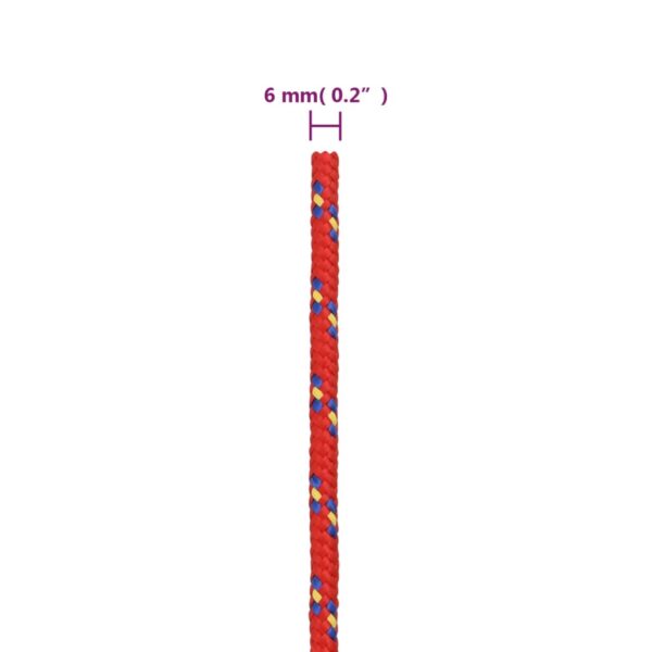 vidaXL Boat Rope Red 6 mm 50 m Polypropylene - Image 6