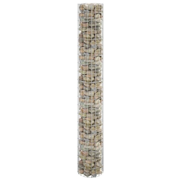 vidaXL Circular Gabion Pole Galvanised Steel Ø30x200 cm - Image 1