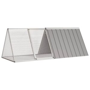 vidaXL Rabbit Cage Grey 201.5x80.5x71 cm Galvanised Steel